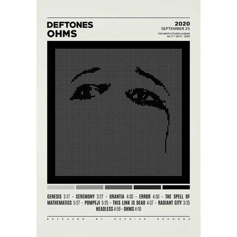 Deftones Discography Series AltMetal Album Cover Art Executive Studio NuMetal Sanctuary Decor 14
