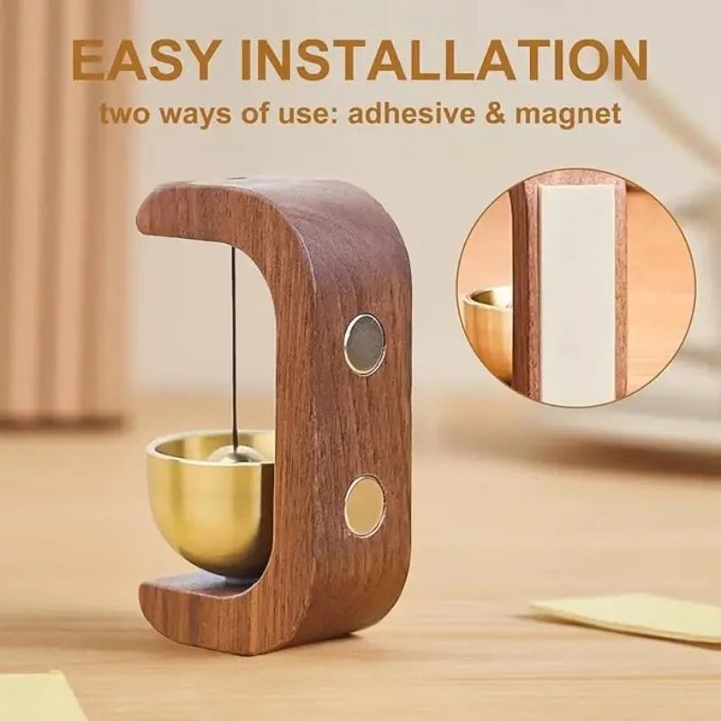Artisan Resonance Bell Magnetic Beech Wood Shopkeeper Chime Executive Entryway Modern Boutique S 3