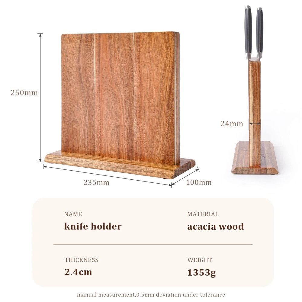 Acacia Monolith Magnetic Hardwood Knife Block Executive Studio Culinary Sanctuary Decor 5