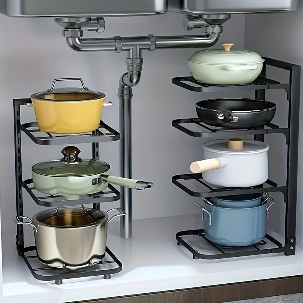 Nexus Modular Pot Rack MultiLayer Adjustable Stainless Steel Pot Pan Storage Organizer 1