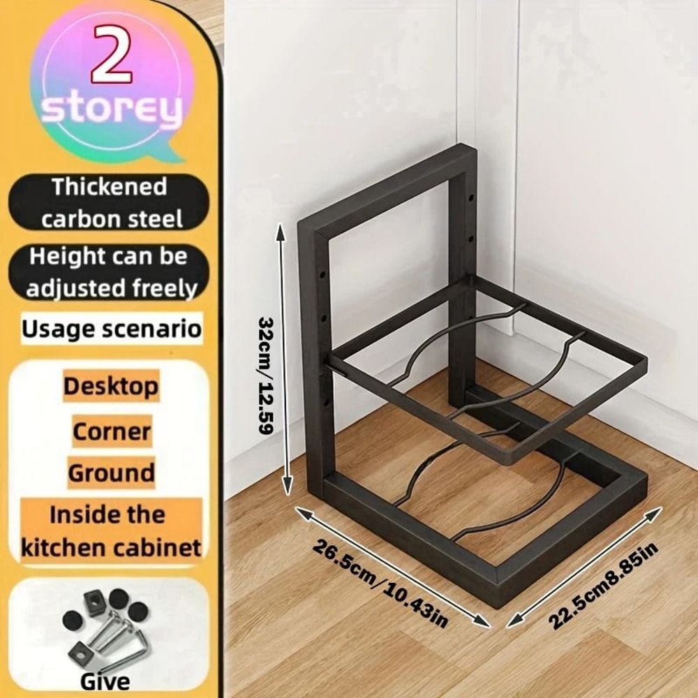 Nexus Modular Pot Rack MultiLayer Adjustable Stainless Steel Pot Pan Storage Organizer 6