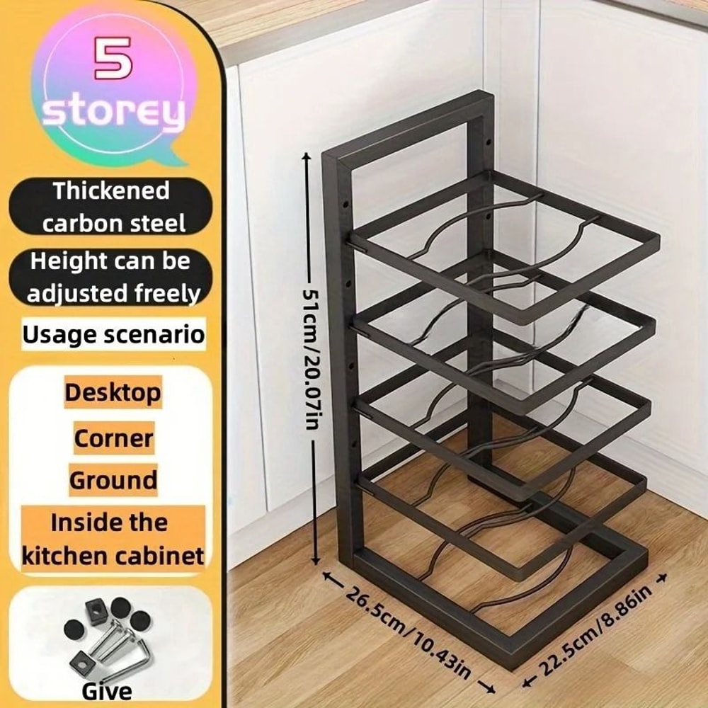Nexus Modular Pot Rack MultiLayer Adjustable Stainless Steel Pot Pan Storage Organizer 11