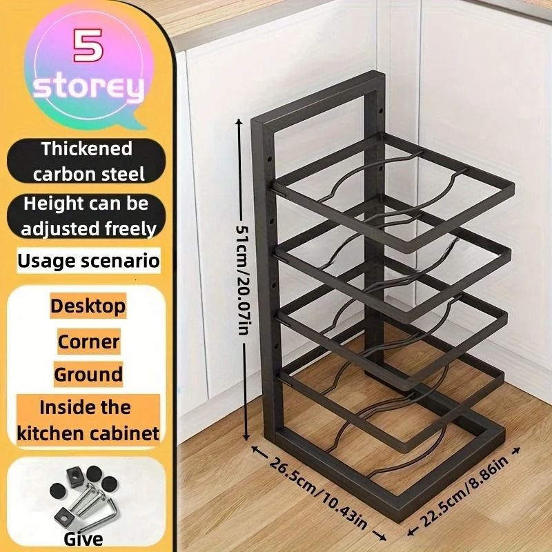 Nexus Modular Pot Rack MultiLayer Adjustable Stainless Steel Pot Pan Storage Organizer 11
