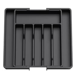 obsidian nexus | lmetjma expandable silverware & cutlery utensil organizer tray