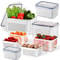 Nexus Produce Vault Fridge Storage Container Set With Integrated Strainer FreshSaver Lid 1
