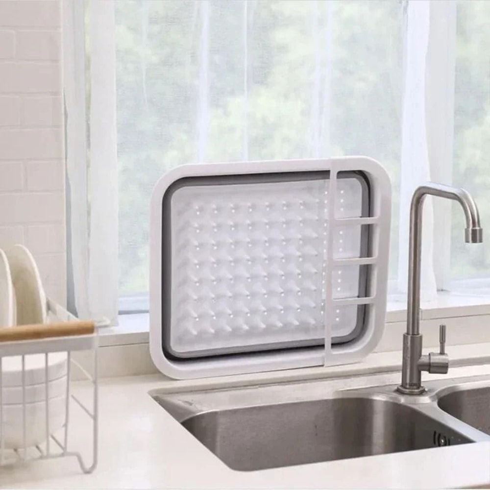 Zen Foldable Drain Basin Collapsible Tableware Rack Integrated Drying Tray 3