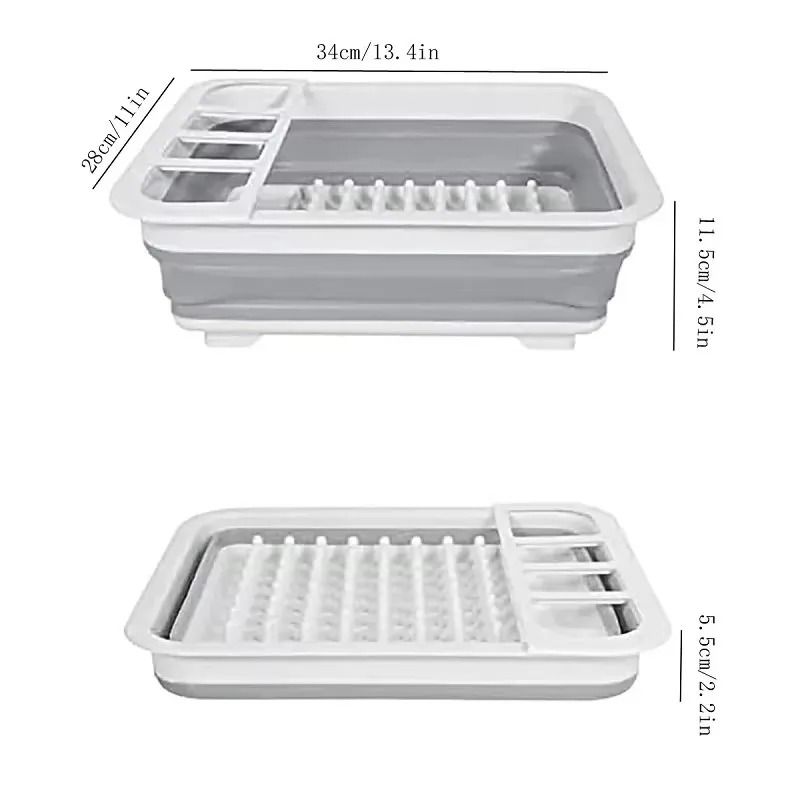 Zen Foldable Drain Basin Collapsible Tableware Rack Integrated Drying Tray 4