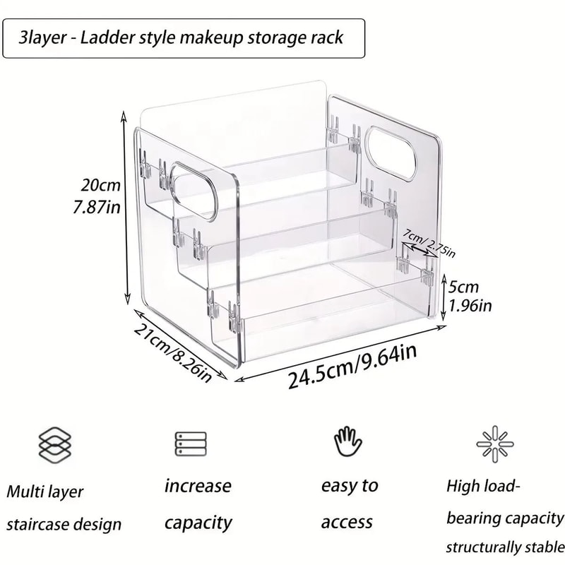 Nexus Prism Cascade 3Tier Transparent Acrylic Perfume Cosmetic Display Shelf 6