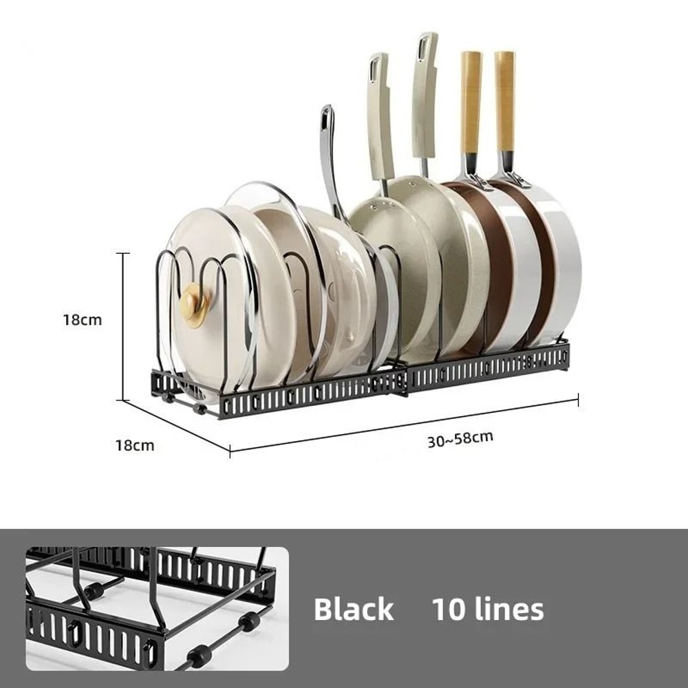 Monolith Carbon Nexus Retractable MultiLayer Pot Plate Storage Rack Professional Cookware System 8