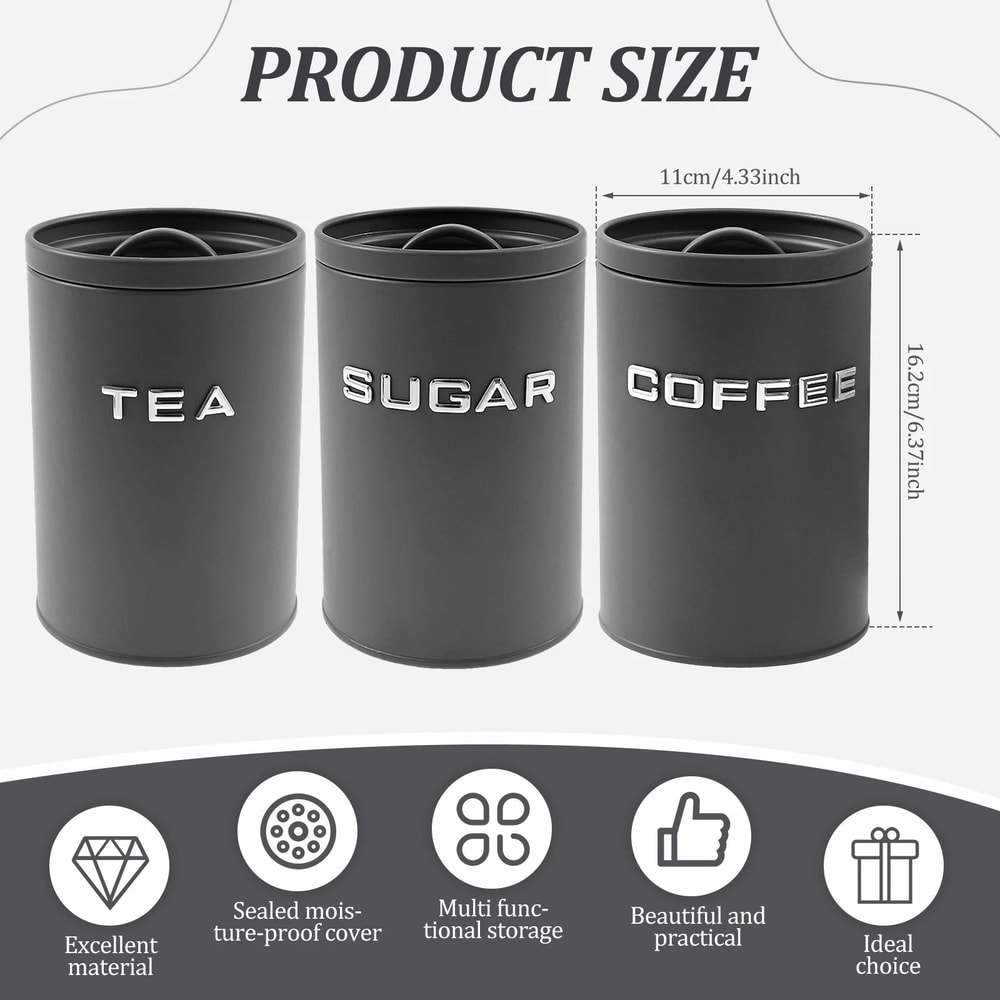 Nexus Essence Trio Airtight Coffee Tea Sugar Canister Set Executive Countertop Storage Ritual S 1