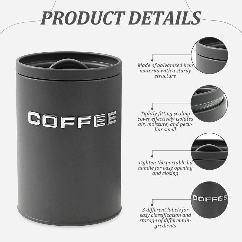 Nexus Essence Trio Airtight Coffee Tea Sugar Canister Set Executive Countertop Storage Ritual S 2