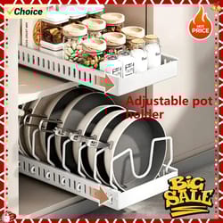 pull-out kitchen organizer | sliding pot, pan & lid holder | advanced spice & dish drying drawer system