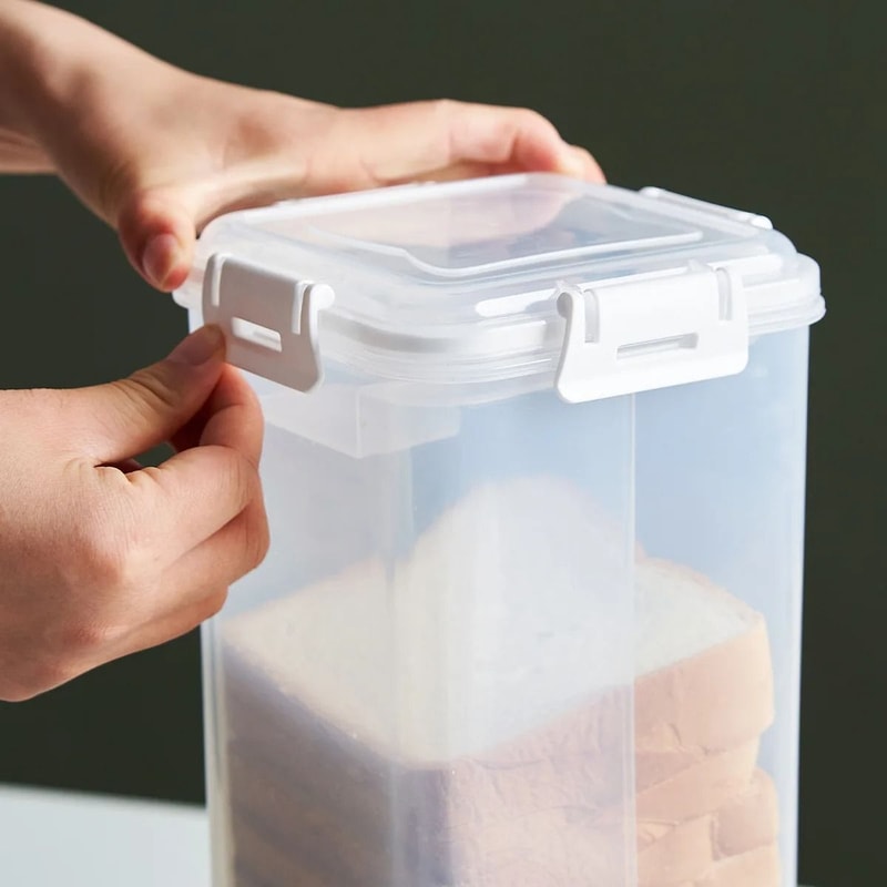 Vertical Bread Loaf Container Airtight Clear Bread Box Tall Sandwich Bread Saver 1