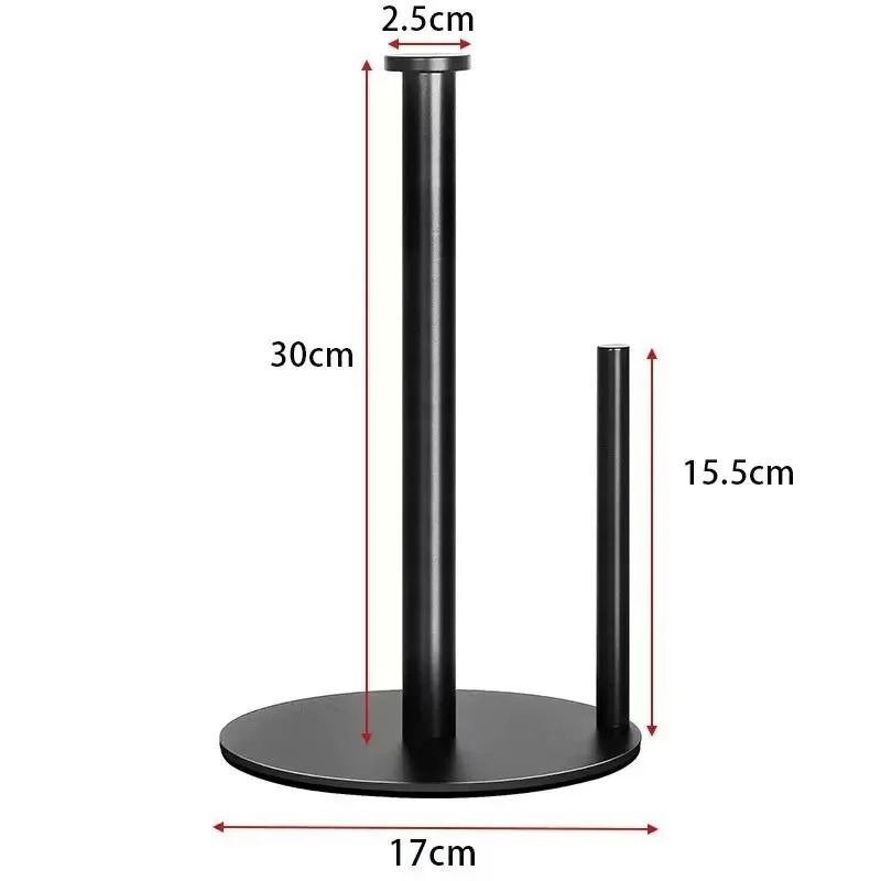 Stainless Steel Kitchen Roll Holder With Weighted Base HeavyDuty Countertop Organizer SpaceSaving 4