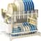 2Tier Metal Dish Drying Rack Countertop Drainer With Drip Tray HeavyDuty Culinary Finishing Syste 8