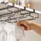 UnderCabinet Inverted Wine Glass Rack NoDrill Iron Hanging Stemware Holder Executive Bar Glass Or 3