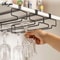 UnderCabinet Inverted Wine Glass Rack NoDrill Iron Hanging Stemware Holder Executive Bar Glass Or 3