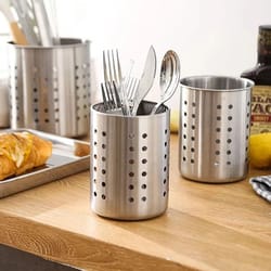 stainless steel cutlery & chopstick holder | breathable countertop organizer | executive kitchen drainage basket