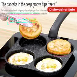 medical stone 4-hole omelette pan | non-stick breakfast burger & egg pot | executive culinary precision system