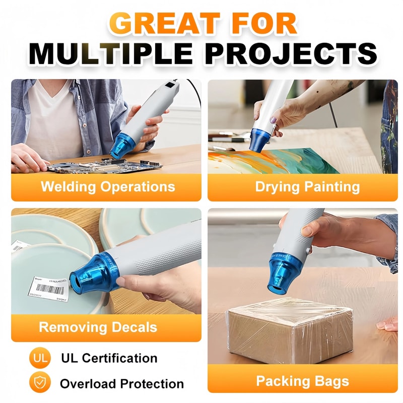 300W Precision Mini Heat Gun Handheld Thermal Crafting Tool Executive Studio DIY Embossing Syste 2