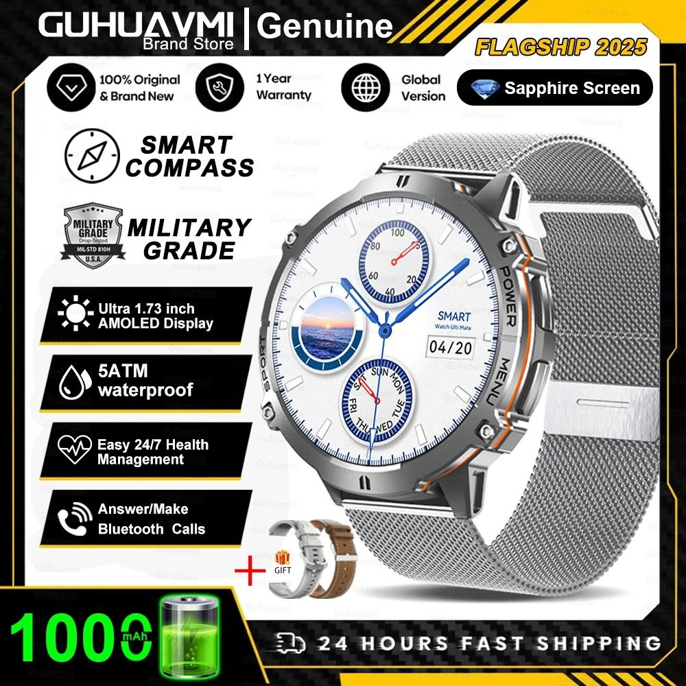 TRex 3 Military Grade Smartwatch 10ATM Waterproof GPS Executive 1000mAh Battery AMOLED Sports Sy 13