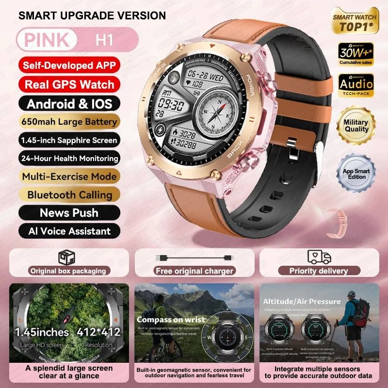 2025 GPS Elite Sports Smartwatch Bluetooth Call Fitness Tracker Executive 650mAh Wellness Bracel 9