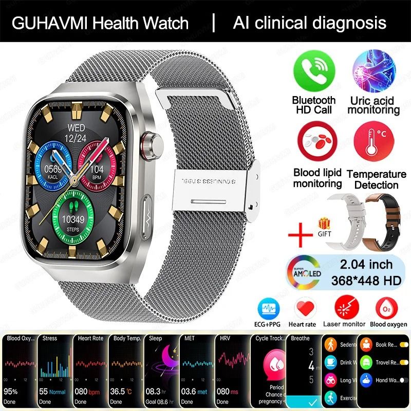 2025 Uric Acid Blood Fat Smartwatch ECGPPG Laser Health Care Executive Metabolic Monitoring Suit 13