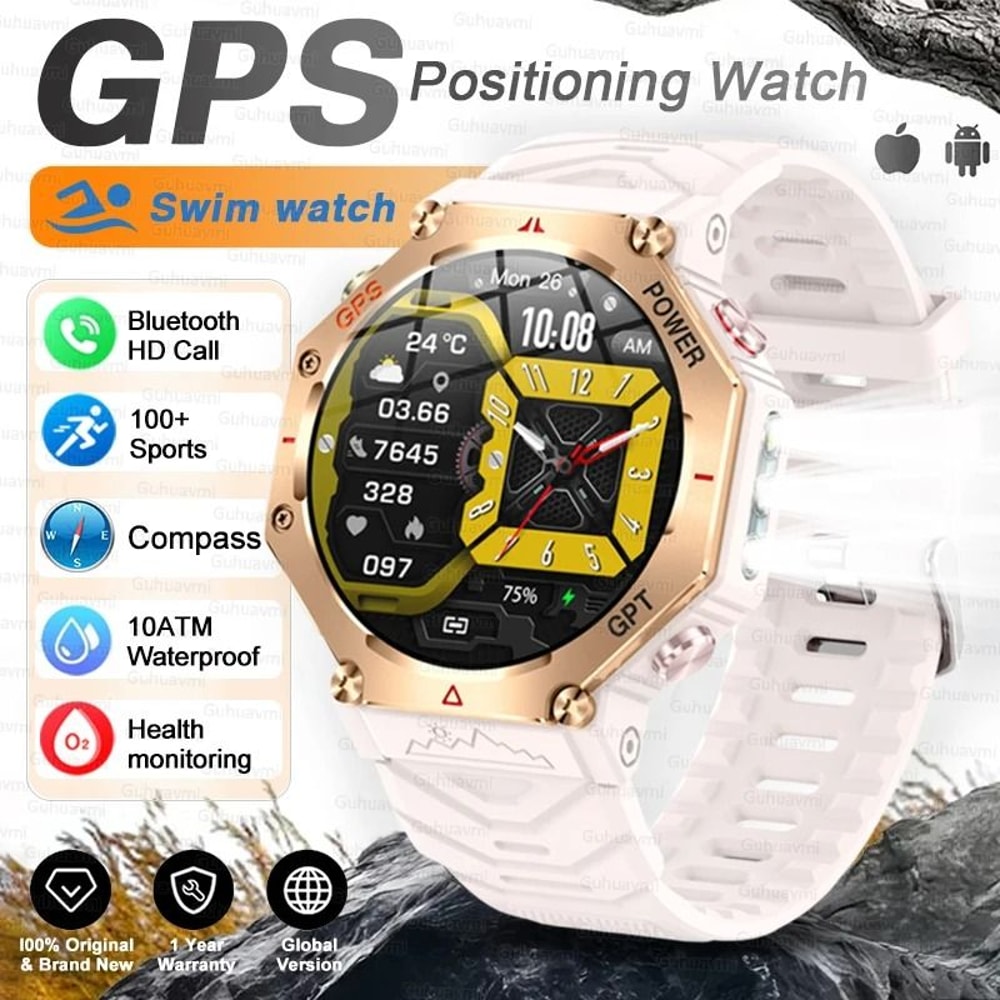 TRex 3 Ultra Military Grade Smartwatch 10ATM Waterproof GPS Executive HD Call Altimeter Sports S 9