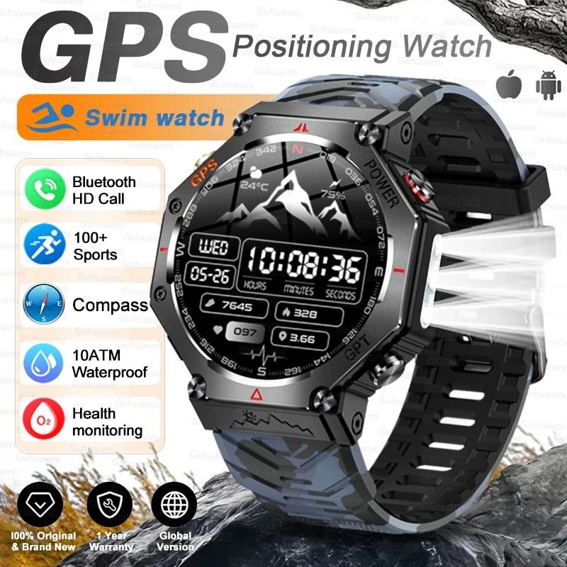 TRex 3 Ultra Military Grade Smartwatch 10ATM Waterproof GPS Executive HD Call Altimeter Sports S 8