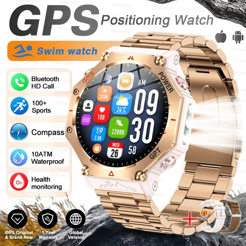 TRex 3 Ultra Military Grade Smartwatch 10ATM Waterproof GPS Executive HD Call Altimeter Sports S 17