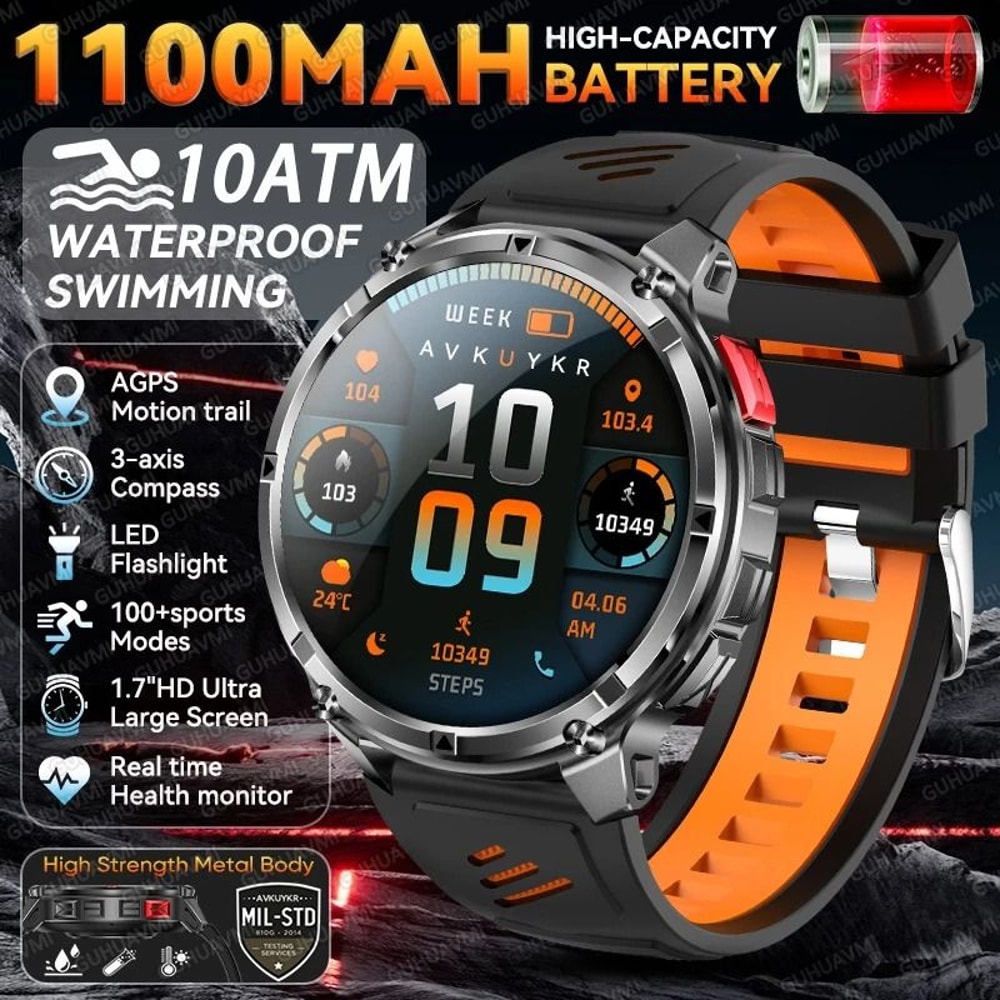 2026 TRex 3 Pro GPS Smartwatch 120Day Standby 1100mAh Executive Rugged Outdoor 10ATM Waterproof 10