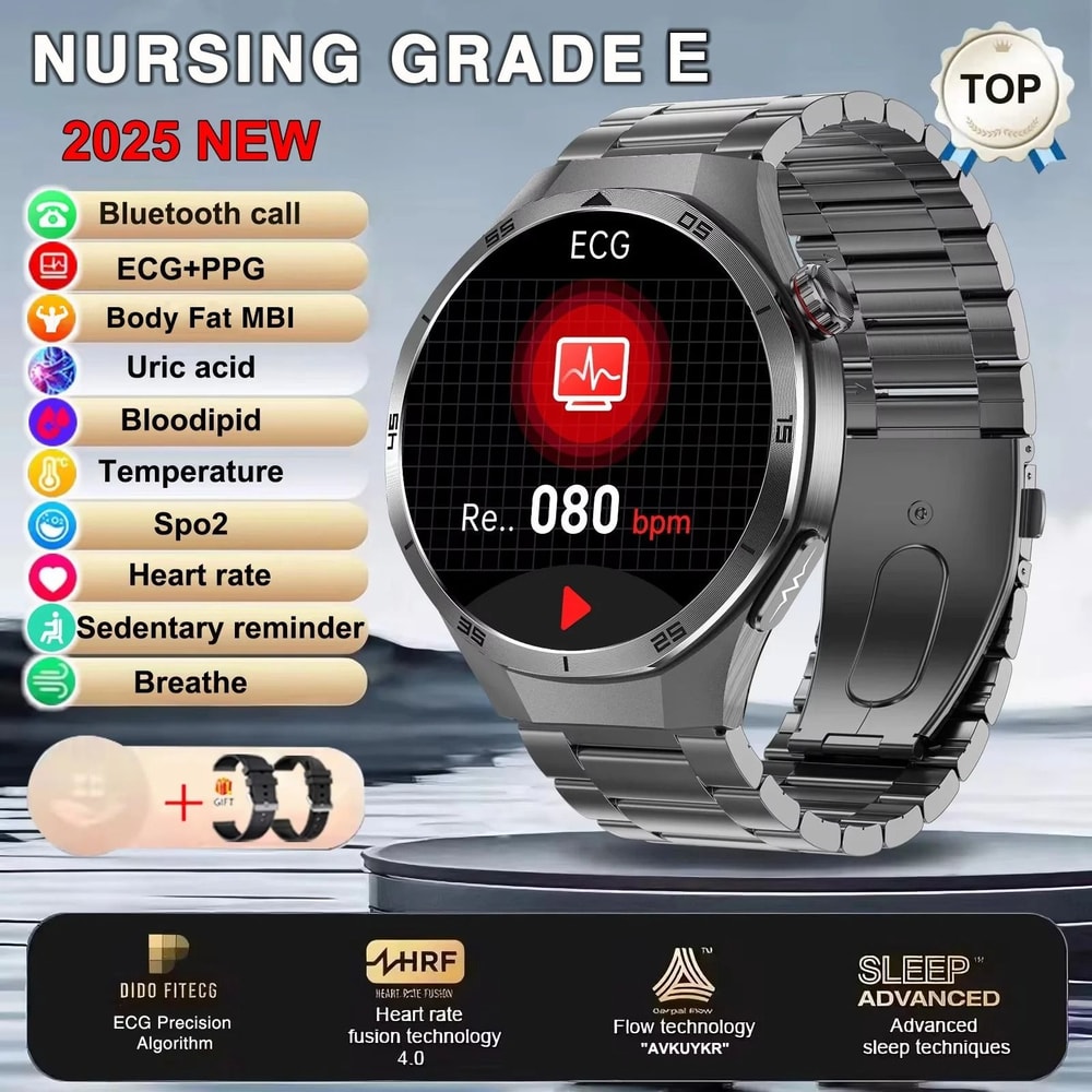 2025 ECGPPG Metabolic Health Smartwatch Uric Acid Lipid Monitoring Executive NFC NFC Health HD 12