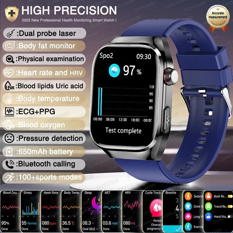 2026 AI Laser Diagnosis Smartwatch ECGPPG Metabolic Health Tracker Executive Uric Acid Blood Lip 9