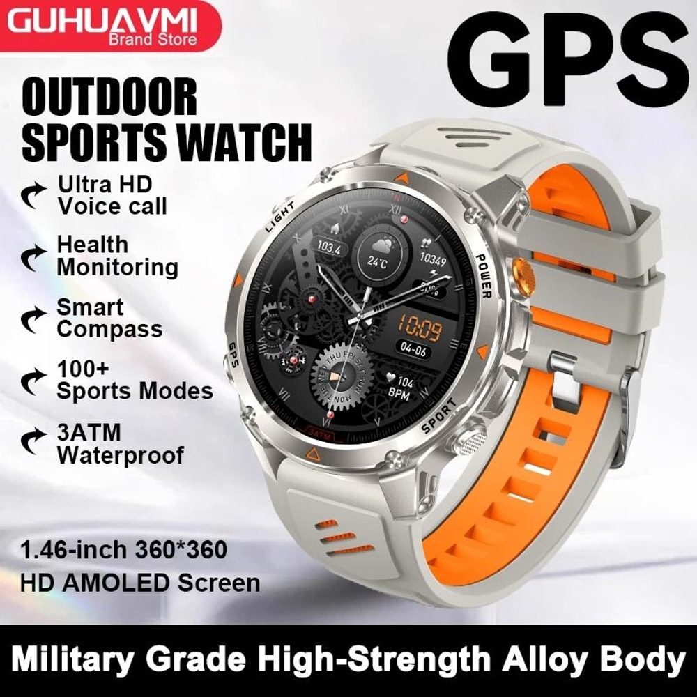 2025 GPS Map Navigation Smartwatch AMOLED HD Display Compass Executive 3ATM Waterproof NFC Bluet 11