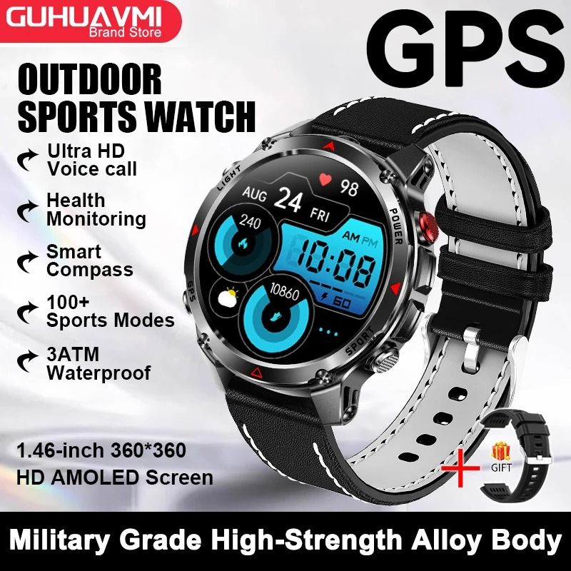 2025 GPS Map Navigation Smartwatch AMOLED HD Display Compass Executive 3ATM Waterproof NFC Bluet 16
