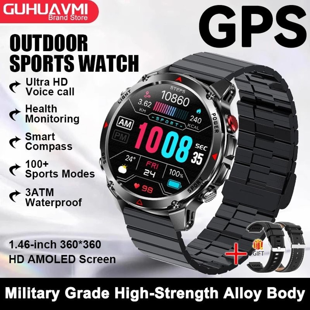 2025 GPS Map Navigation Smartwatch AMOLED HD Display Compass Executive 3ATM Waterproof NFC Bluet 21