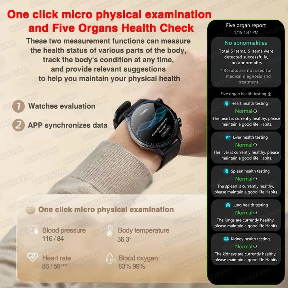 2026 Pulse Elite ECGPPG Smartwatch Metabolic Health Body Fat Tracker Executive Uric Acid Blood 4