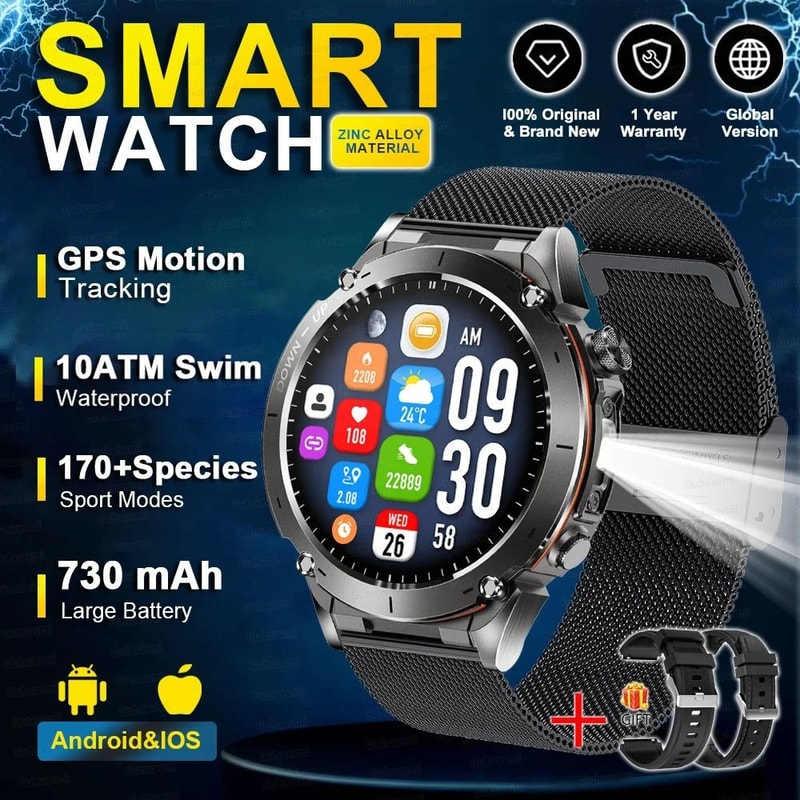 Genuine Stratos 4 GPS Smartwatch 143 AMOLED HD Display Executive Compass Barometric Altimeter Su 13