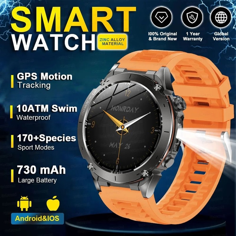 Genuine Stratos 4 GPS Smartwatch 143 AMOLED HD Display Executive Compass Barometric Altimeter Su 8
