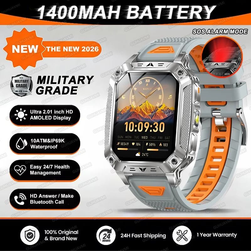 TANK Elite Military GPS Smartwatch 1400mAh Battery 201 AMOLED Executive 10ATM SOS Flashlight Sy 10