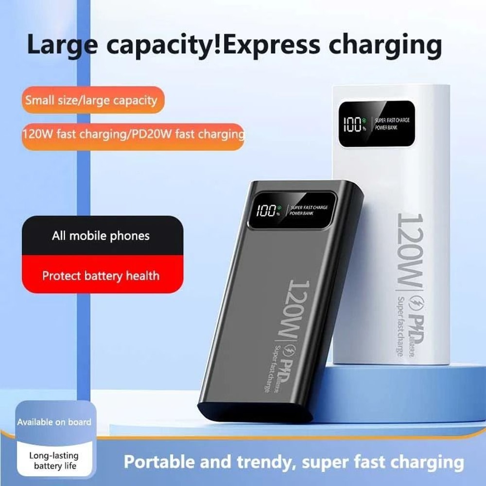 50000mAh UltraCapacity Power Bank 120W Super Fast Charging Executive Digital Display Energy Sanct 1