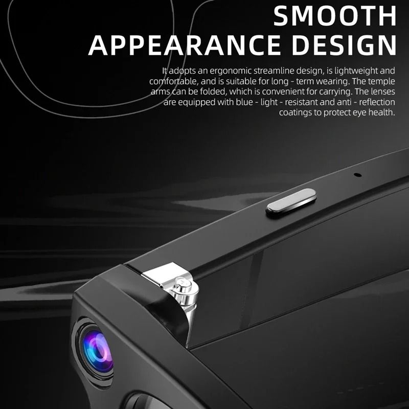 4K HD AI Smart Vision Glasses 8MP Video Photography AI Translation Executive Waterproof Cam Blue 3