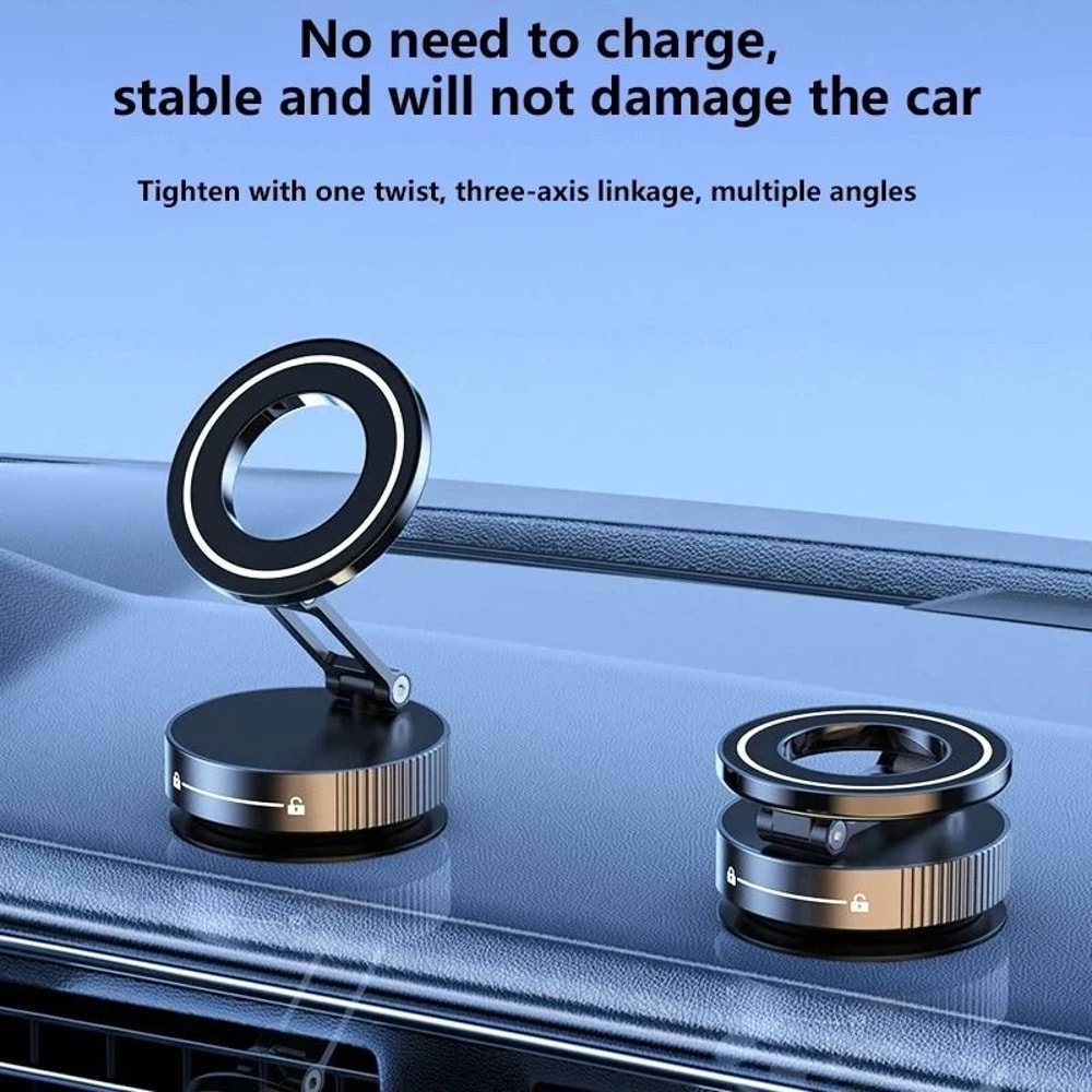 Vacuum Magnetic Car Phone Holder 360 Adjustable Suction System Executive Foldable PocketSized Mob 5