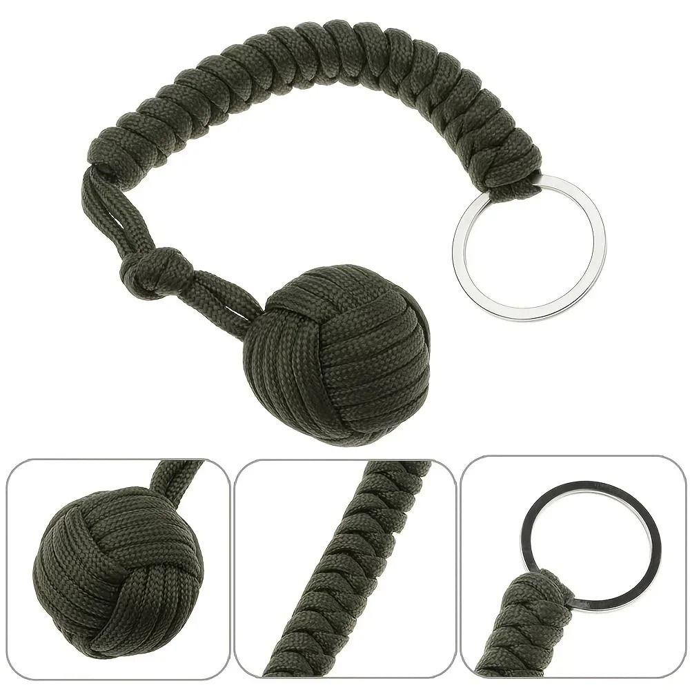 Monkey Fist Steel Ball Keychain Paracord SelfDefense Survival Tool 2