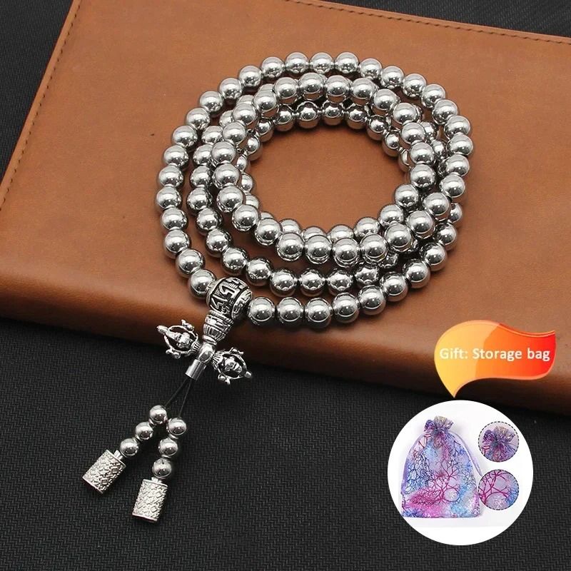 Tactical Buddha Bead Chain 8MM Steel EDC SelfDefense Bracelet 10