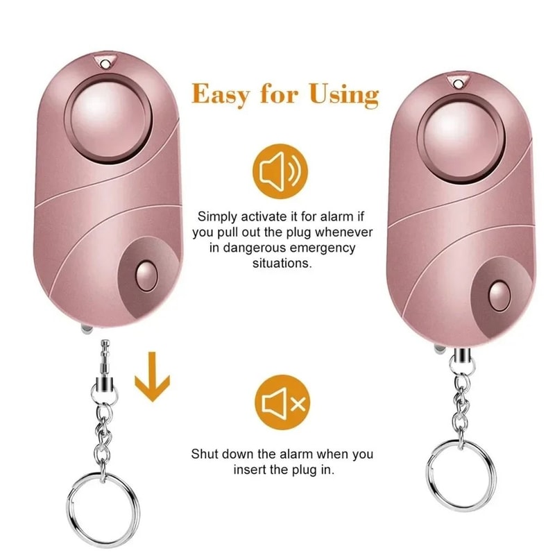 Personal Emergency Defense Alarm With Safe Sound Security Keychain And LED Flashlight For Women And 4