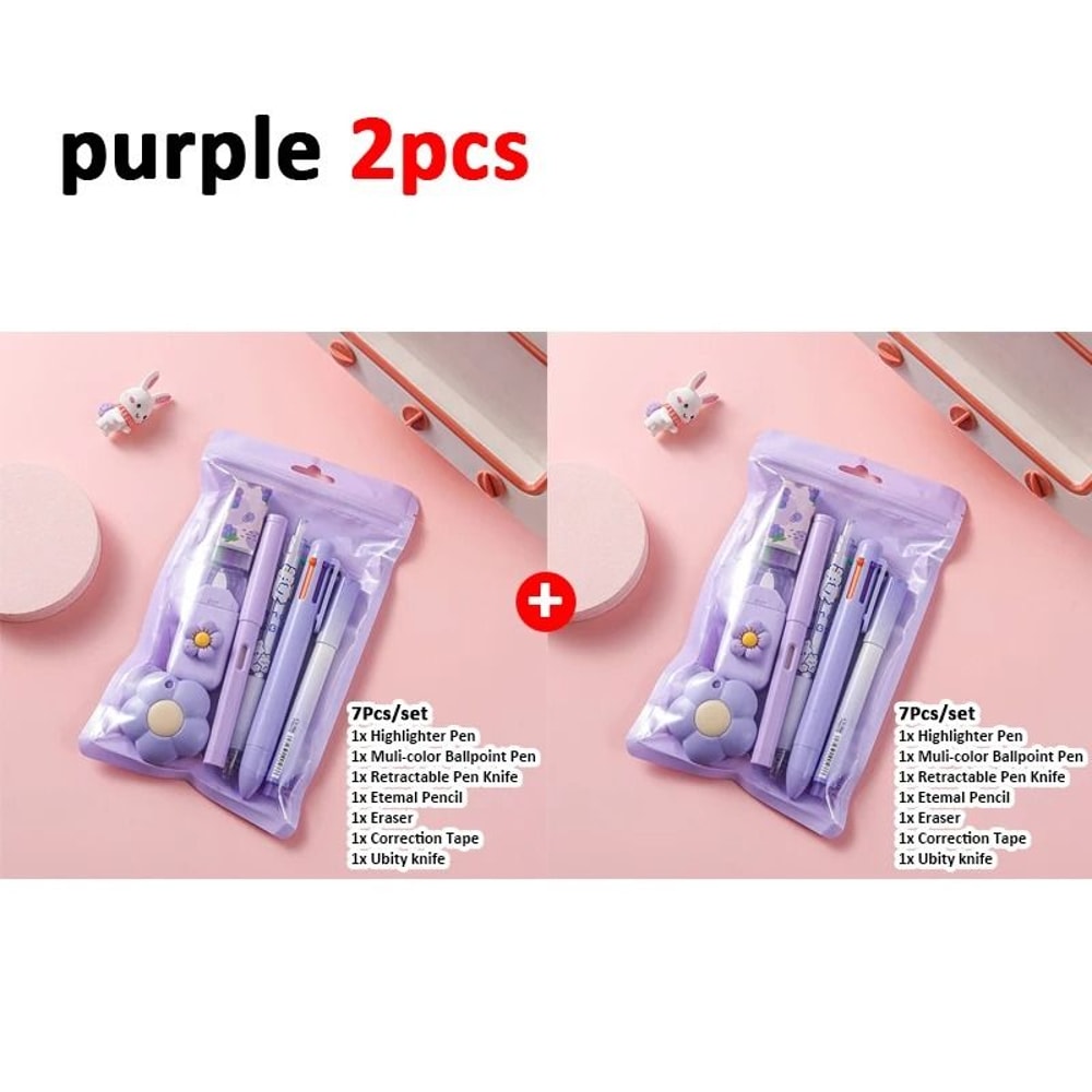 Complete 7in1 Stationery Set Back To School Gift With Eternal Pencil Correction Tape And MultiColor 13