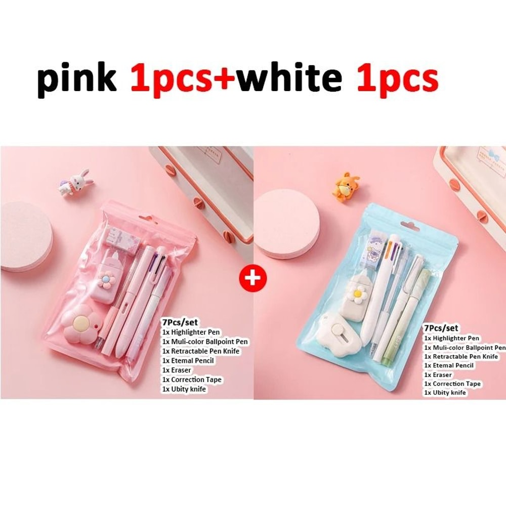 Complete 7in1 Stationery Set Back To School Gift With Eternal Pencil Correction Tape And MultiColor 19