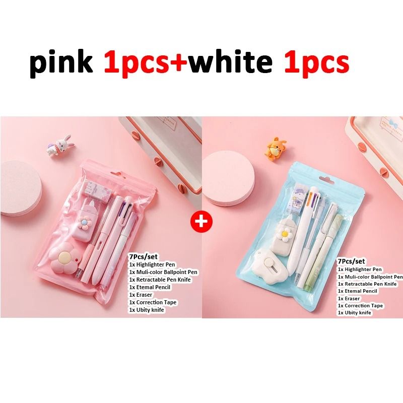 Complete 7in1 Stationery Set Back To School Gift With Eternal Pencil Correction Tape And MultiColor 19
