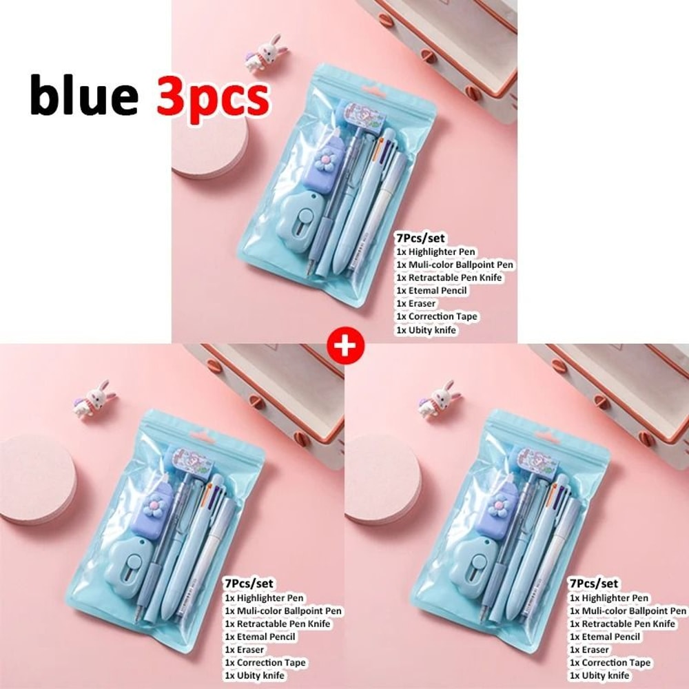 Complete 7in1 Stationery Set Back To School Gift With Eternal Pencil Correction Tape And MultiColor 21